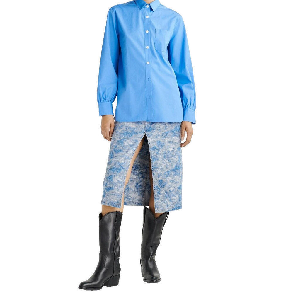 Rag & Bone Women's Small Sea Blue Maxine Blouse Cotton Poplin Button Down Shirt